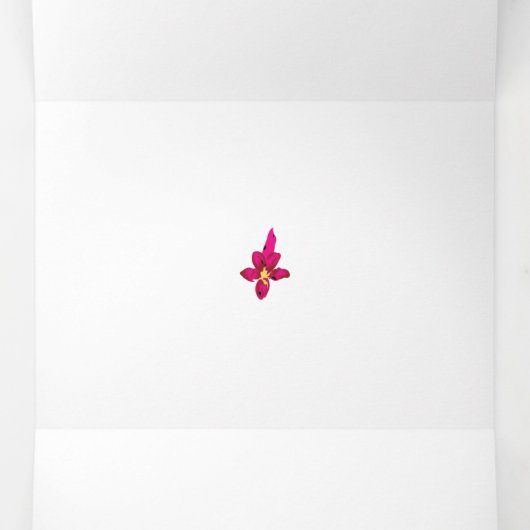 Carte Trois Volets Fille Design, Or Léger, Rouge Purplish (Intérieur au milieu)