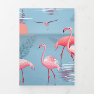 Carte Trois Volets Flamants Motif 1