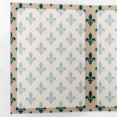 Carte Trois Volets Fleur de Lis Motif, Français, Royal, Vert (Intérieur en premier)