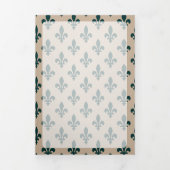 Carte Trois Volets Fleur de Lis Motif, Français, Royal, Vert (Page de couverture)