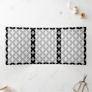 Carte Trois Volets Fleur de Lis Motif, française, royale, blanche