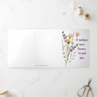 Carte Trois Volets Floral Carte de fête de la mère personnalisée