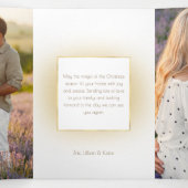 Carte Trois Volets Flouris dorés Glam moderne/Photo (Intérieur au milieu)