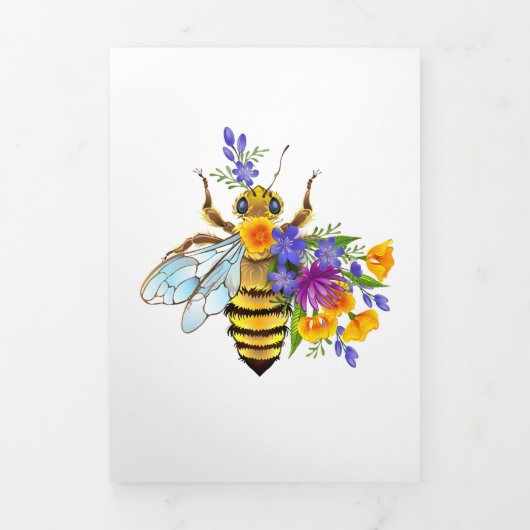 Carte Trois Volets Flower bee with wild plants (Page de couverture)