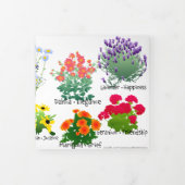 Carte Trois Volets Flower Garden Tri-Fold Blank Card (Protection)