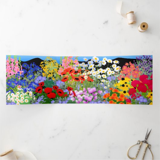 Carte Trois Volets Flower Garden Tri-Fold Blank Card (Intérieur)