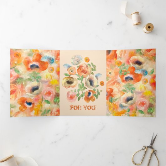 Carte Trois Volets Flowers (Intérieur)