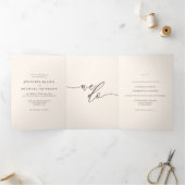 Carte Trois Volets Formal Chocolate Brown Modern Wedding (Intérieur)