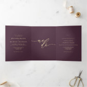 Carte Trois Volets Formal Midnight Fig Modern Wedding (Intérieur)