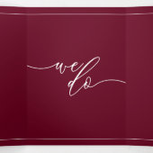 Carte Trois Volets Forme Simple Cadre Moderne Mariage bordeaux (Intérieur au milieu)