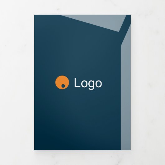 Carte Trois Volets Formes plates d'entreprise bleue impacté (Page de couverture)