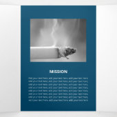 Carte Trois Volets Formes plates d'entreprise bleue impacté (Intérieur au milieu)