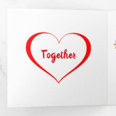 Carte Trois Volets Gold Je t'aime Coeur ensemble pour toujours (Intérieur en premier)