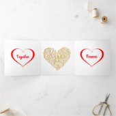 Carte Trois Volets Gold Je t'aime Coeur ensemble pour toujours (Intérieur)