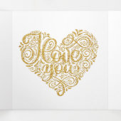 Carte Trois Volets Gold Je t'aime Coeur ensemble pour toujours (Intérieur au milieu)