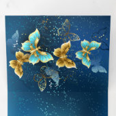 Carte Trois Volets Golden butterflies (Intérieur en premier)