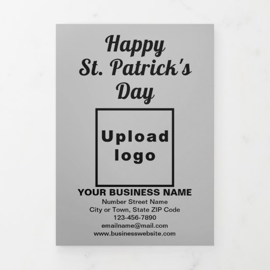 Carte Trois Volets Gray St. Patrick's Day Business Trifold Card (Page de couverture)
