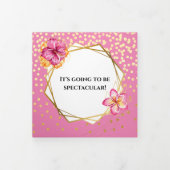 Carte Trois Volets Hawaii de l'aquarelle tropicale fleur or rose (Protection)