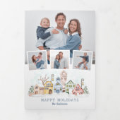Carte Trois Volets Jolies maisons de Noël couvertes de neige 4-Photo (Page de couverture)