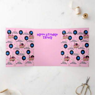 Carte Trois Volets Joyeuse 2e carte d'anniversaire, #2 rose d'anniver