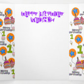 Carte Trois Volets Joyeuse Carte d'Anniversaire, #1 Anniversaire Blan (Intérieur au milieu)