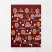 Carte Trois Volets Joyeuse carte d'anniversaire 4, #4 Anniversaire ro (Page de couverture)