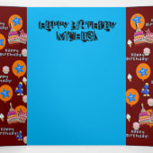 Carte Trois Volets Joyeuse carte d'anniversaire 4, #4 Anniversaire ro (Intérieur au milieu)