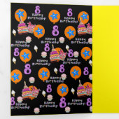 Carte Trois Volets Joyeuse carte d'anniversaire 8e, #8 noir et jaune (Intérieur en premier)