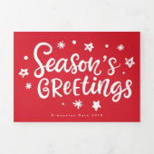 Carte Trois Volets Joyeuses Fêtes texte blanc multi photo vacances (Page de couverture)