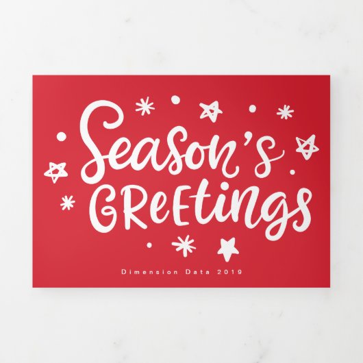 Carte Trois Volets Joyeuses Fêtes texte blanc multi photo vacances (Page de couverture)