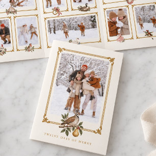 Carte Trois Volets Joyeux Douze Jours de Noël Photomontage