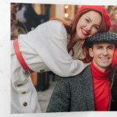 Carte Trois Volets Joyeux Noël Calligraphie Élégante 1-Photo (Intérieur en premier)