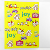 Carte Trois Volets Joyeux Noël Joyeux Anniversaire Carte Tri-Fold (Intérieur en premier)