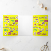 Carte Trois Volets Joyeux Noël Joyeux Anniversaire Carte Tri-Fold (Intérieur)