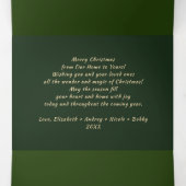 Carte Trois Volets Joyeux Noël vert Floral Multi Photo (Intérieur au milieu)