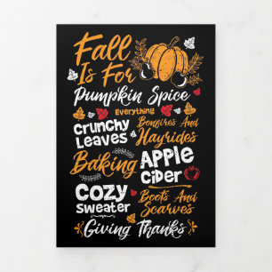 Carte Trois Volets Joyeux Thanksgiving L'automne est pour Pumpkin Spi