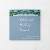 Carte Trois Volets Lac d'aquarelle bleu français Serene (Protection)