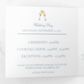 Carte Trois Volets Lac d'aquarelle bleu français Serene (Intérieur en premier)