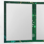 Carte Trois Volets Les flocons dorés de Noël sur l'Arrière - plan ver (Intérieur en premier)