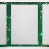 Carte Trois Volets Les flocons dorés de Noël sur l'Arrière - plan ver (Intérieur au milieu)