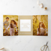 CARTE TROIS VOLETS LETTRE JOYE MOYENNE BOÎTE 3 PHOTOS-OR (Intérieur)