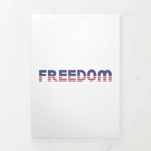 Carte Trois Volets Liberté drapeau américain pour patriotique et libe (Page de couverture)