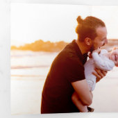 Carte Trois Volets Ligne Or Festive Tirée Cadre Ruban 1-Photo (Intérieur en premier)