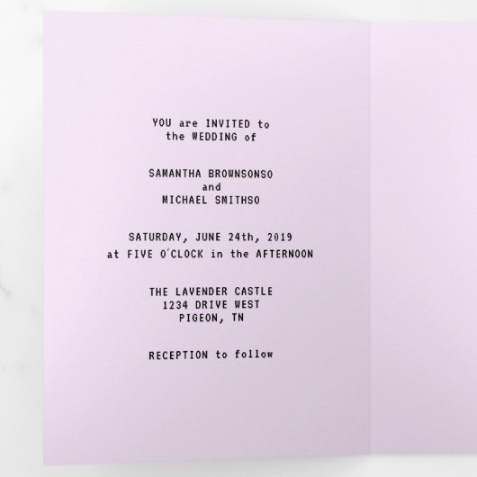 Carte Trois Volets Lilac Lavender Gamer Formellement minimal que nous (Intérieur en premier)