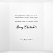 Carte Trois Volets Lin rustique et Joyeux Jours de Vacances Script Mu (Intérieur au milieu)