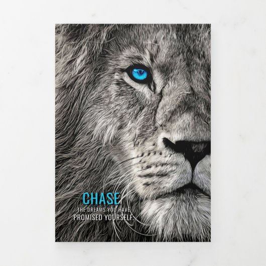 Carte Trois Volets Lion Chase tes rêves (Page de couverture)
