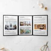 Carte Trois Volets Logo de l'immobilier moderne en bois foncé (Intérieur)