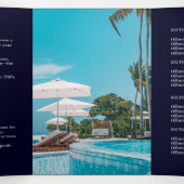 Carte Trois Volets Logo d'entreprise bleu marine | Conception pliée p (Intérieur au milieu)