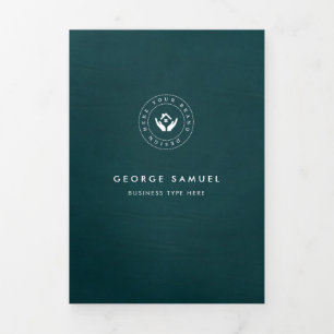 Carte Trois Volets Logo et image personnalisés minimalistes simples