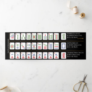 Carte Trois Volets Mah Jongg Carrelage américain Tri-fold Card